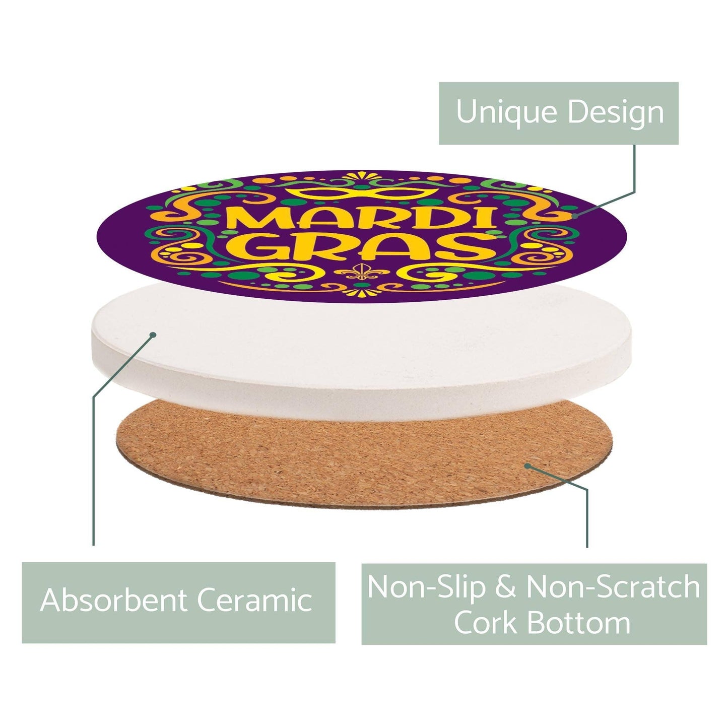 Mardi Gras Coasters