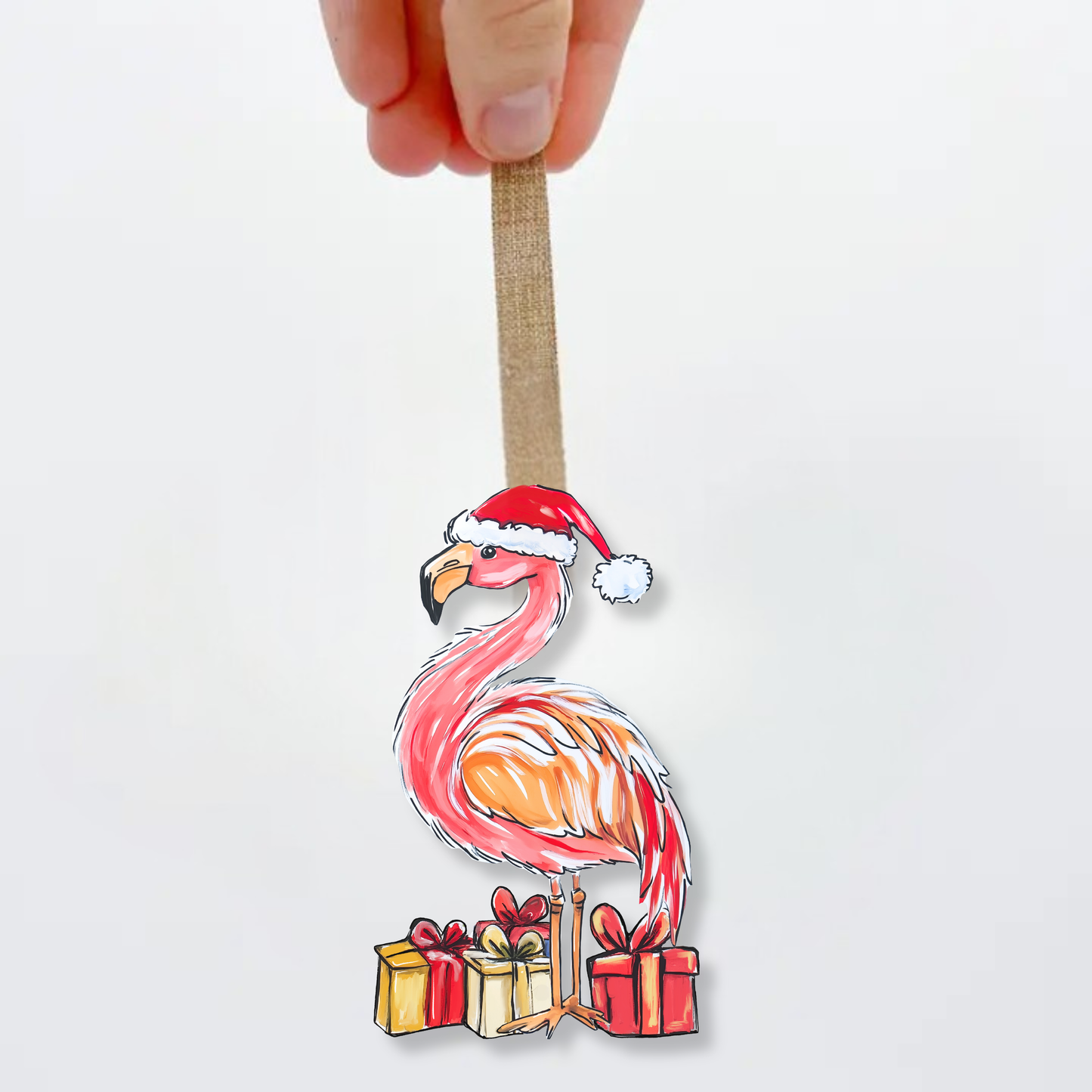 Acrylic Christmas Flamingo Ornament