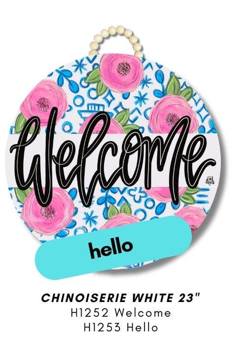 Welcome Chinoiserie Door Hanger