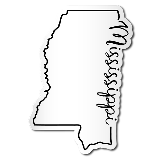 Mississippi State Script Outline Sticker 3"