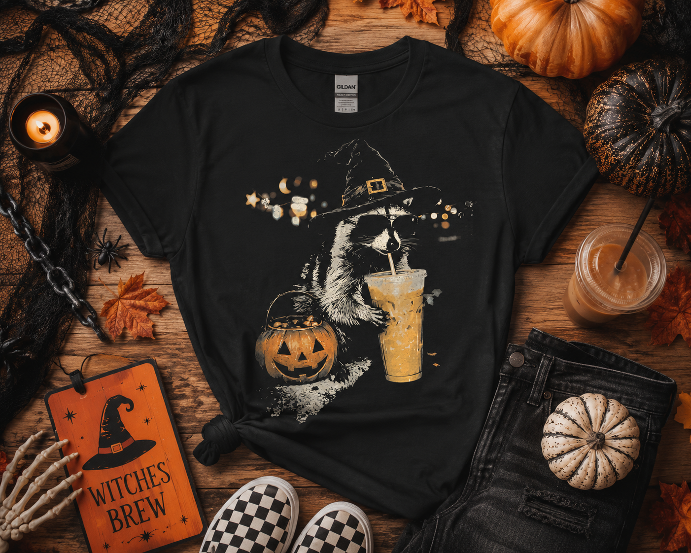 Halloween Raccoon Graphic Tee