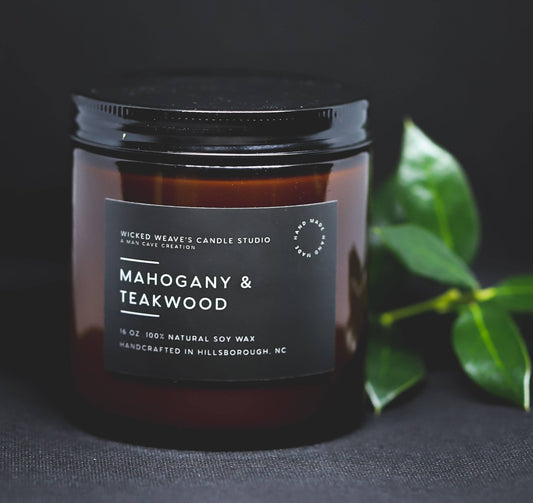 Mahogany Teakwood Soy Wax Candle 8 oz Jar Candle