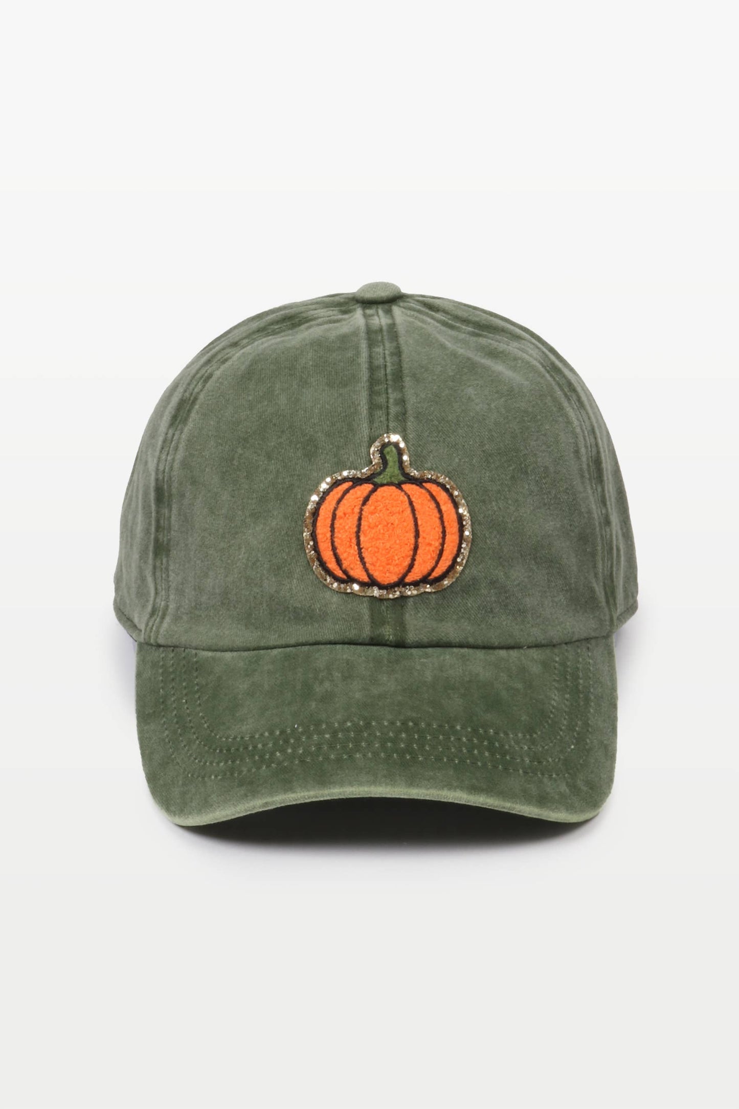 FALL Pumpkin Chenille Metallic Patch Baseball Cap