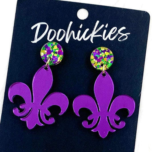 Fleur de Lis Acrylic Dangles