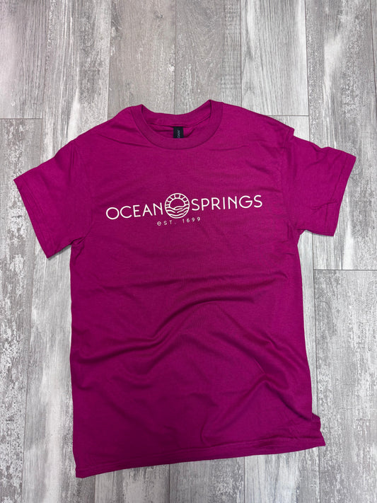 OS Sun Logo Tee - Gildan Berry