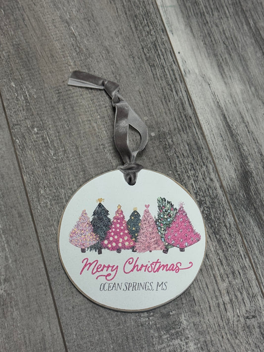 Pink Christmas tree ornament