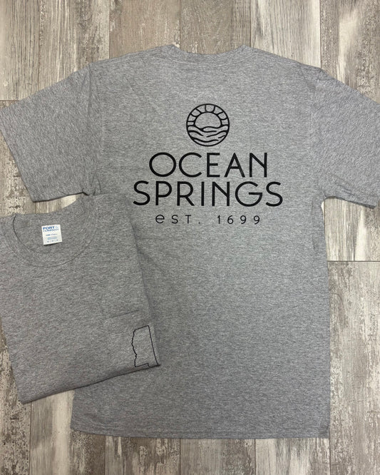 MS Outline Pocket Tee - Athletic Heather