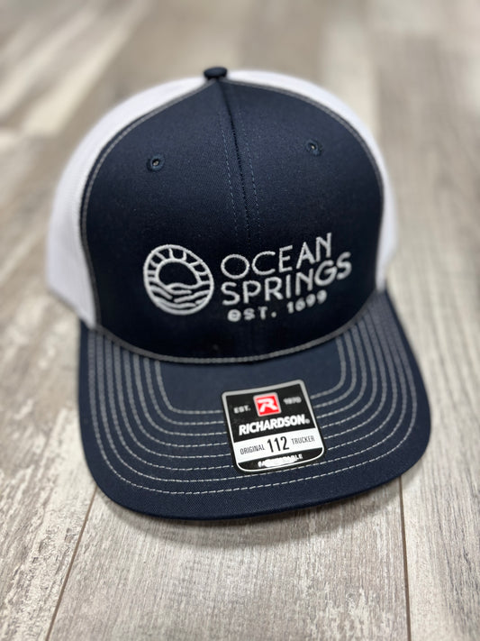 Ocean Springs Trucker Hat - Navy/White