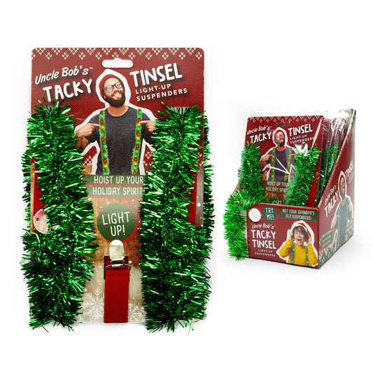 Tacky Tinsel Light-Up Suspenders