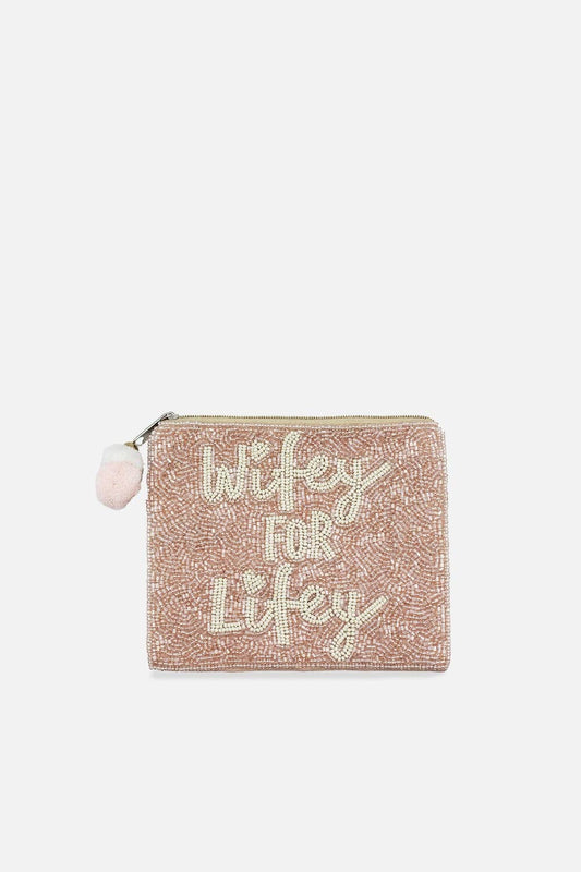 Wifey for Lifey Beaded Coin Purse