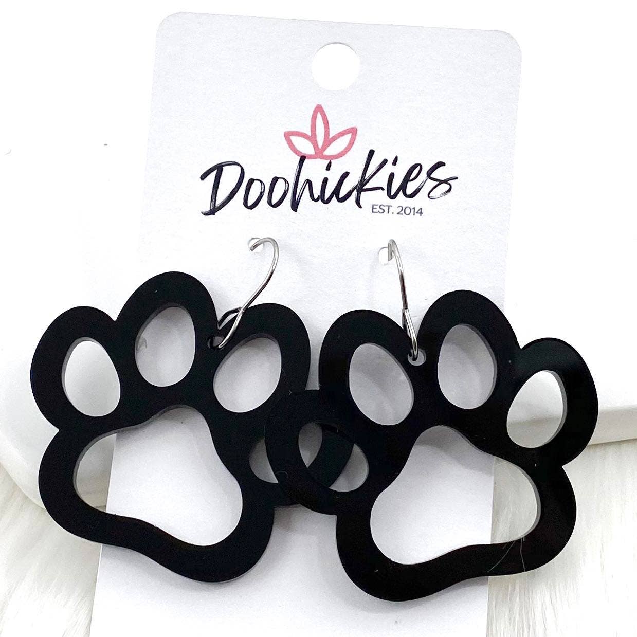 Blue Paw cutout earrings