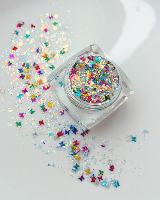 Iridescent Rainbow Butterfly Face and Body Glitter