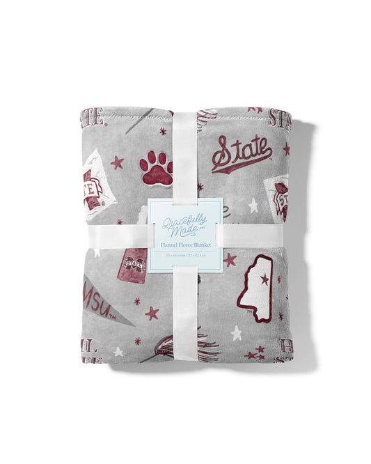 Mississippi State Flannel Fleece Blanket