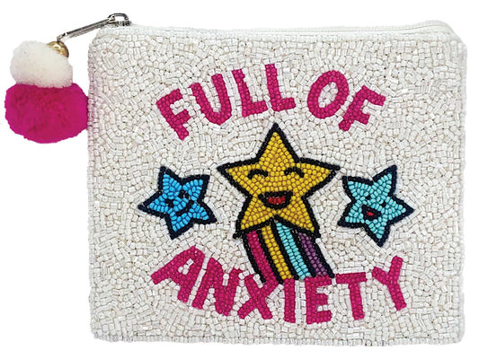 Full of Anxiety Beaded Coin Purse