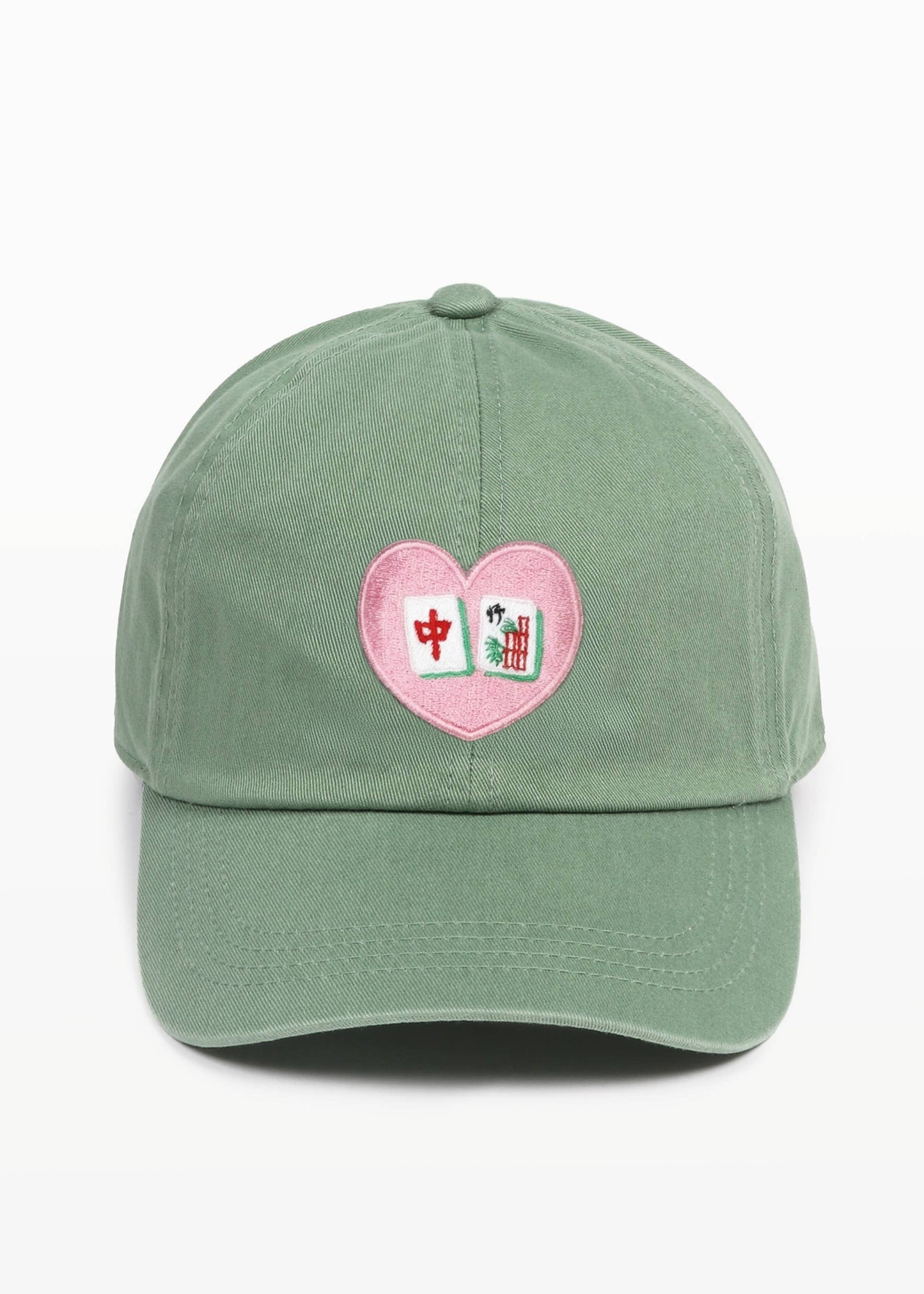 MAHJONG Heart Tiles Embroidered Baseball Cap