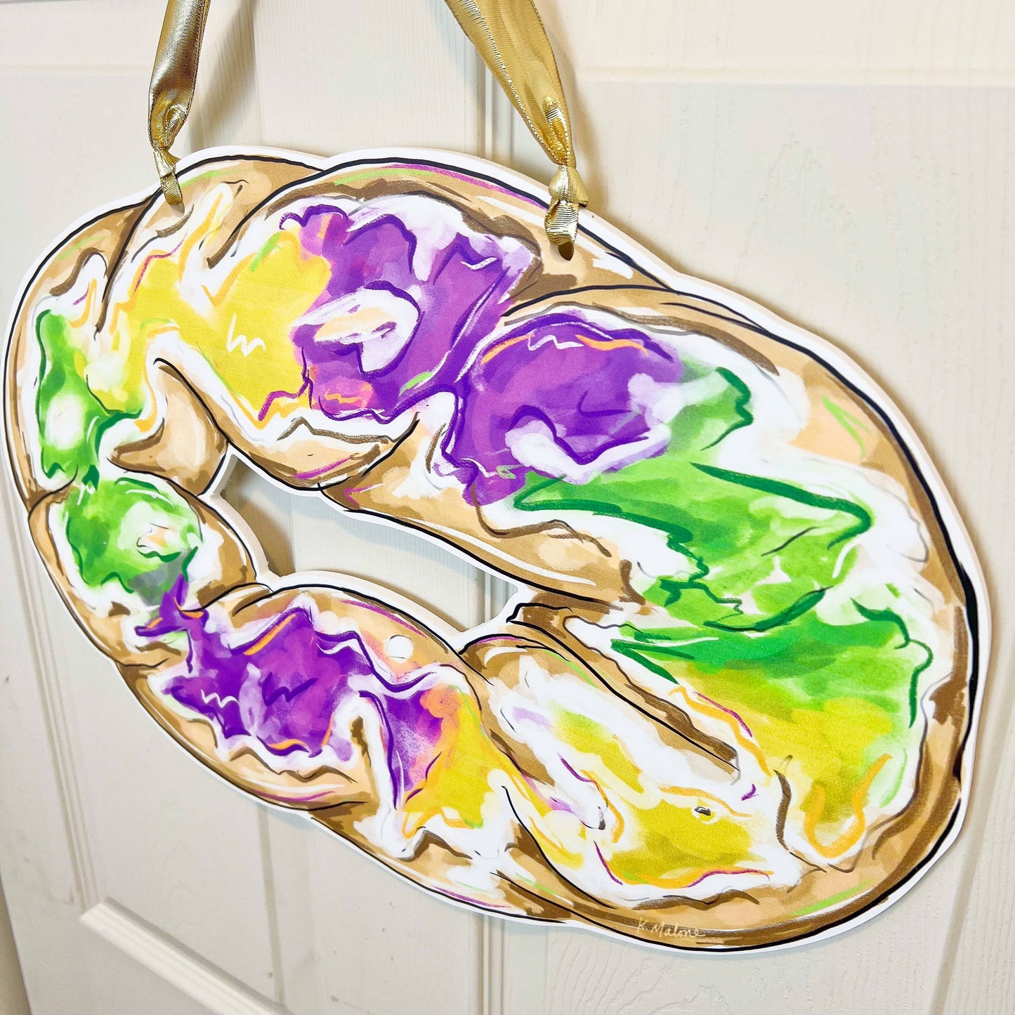 King Cake Mardi Gras Door Hanger