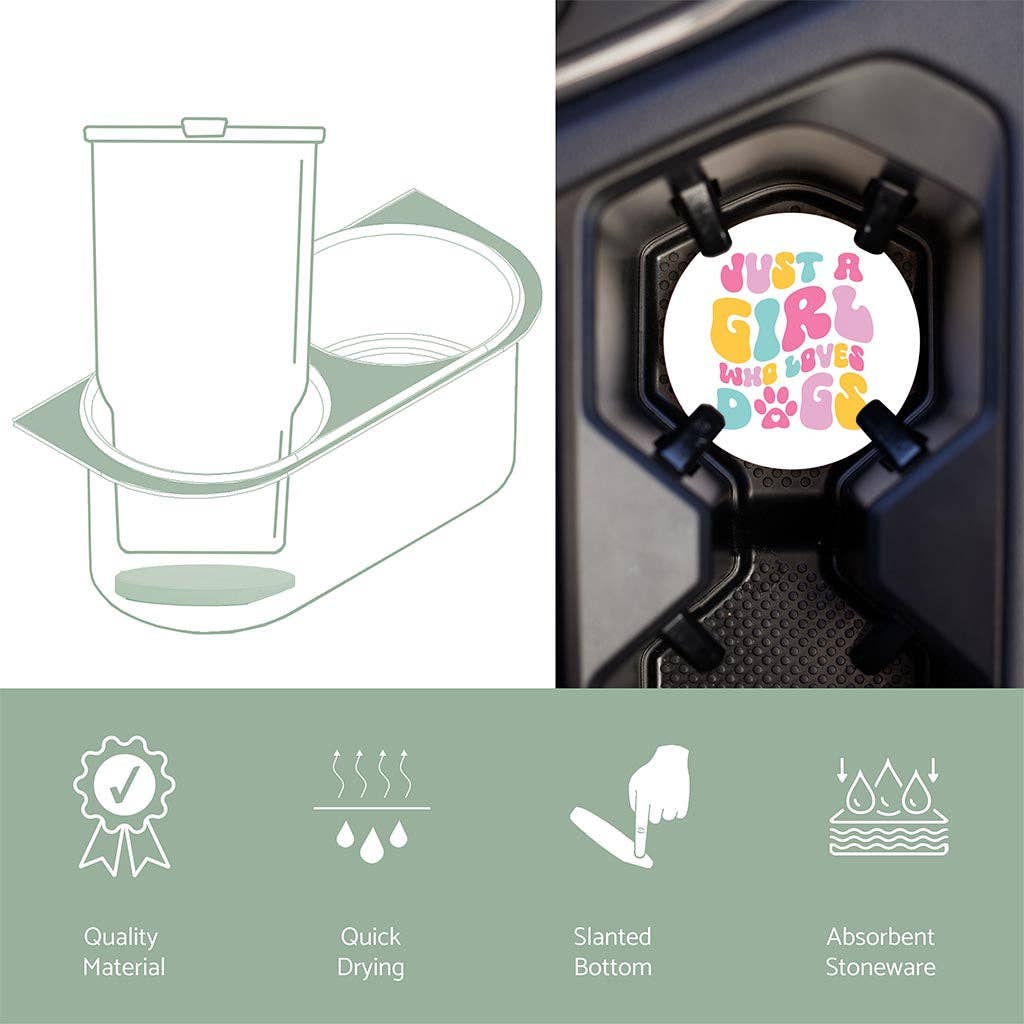 Car Coaster-Just A Girl Who Loves Dogs