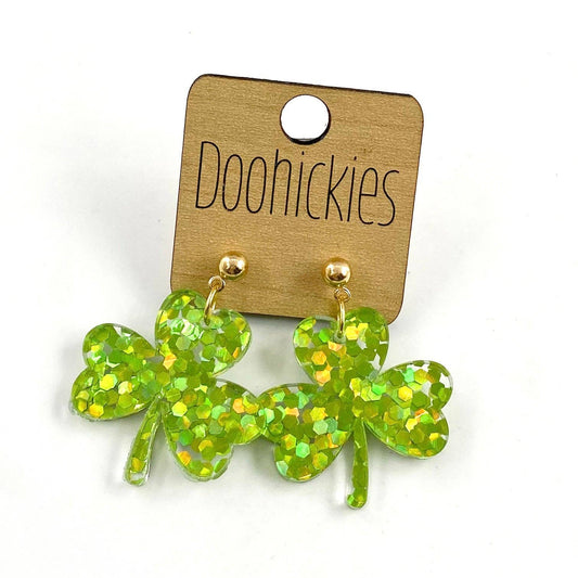Glitter Shamrock Earrings