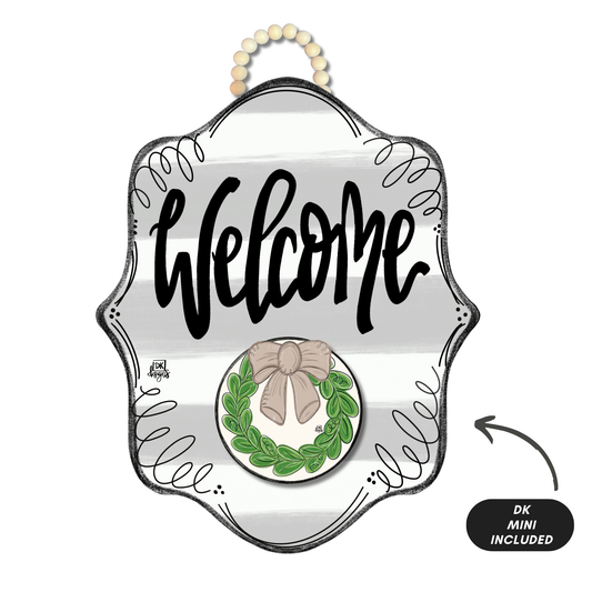Stripe "Welcome" Hanger + Mini