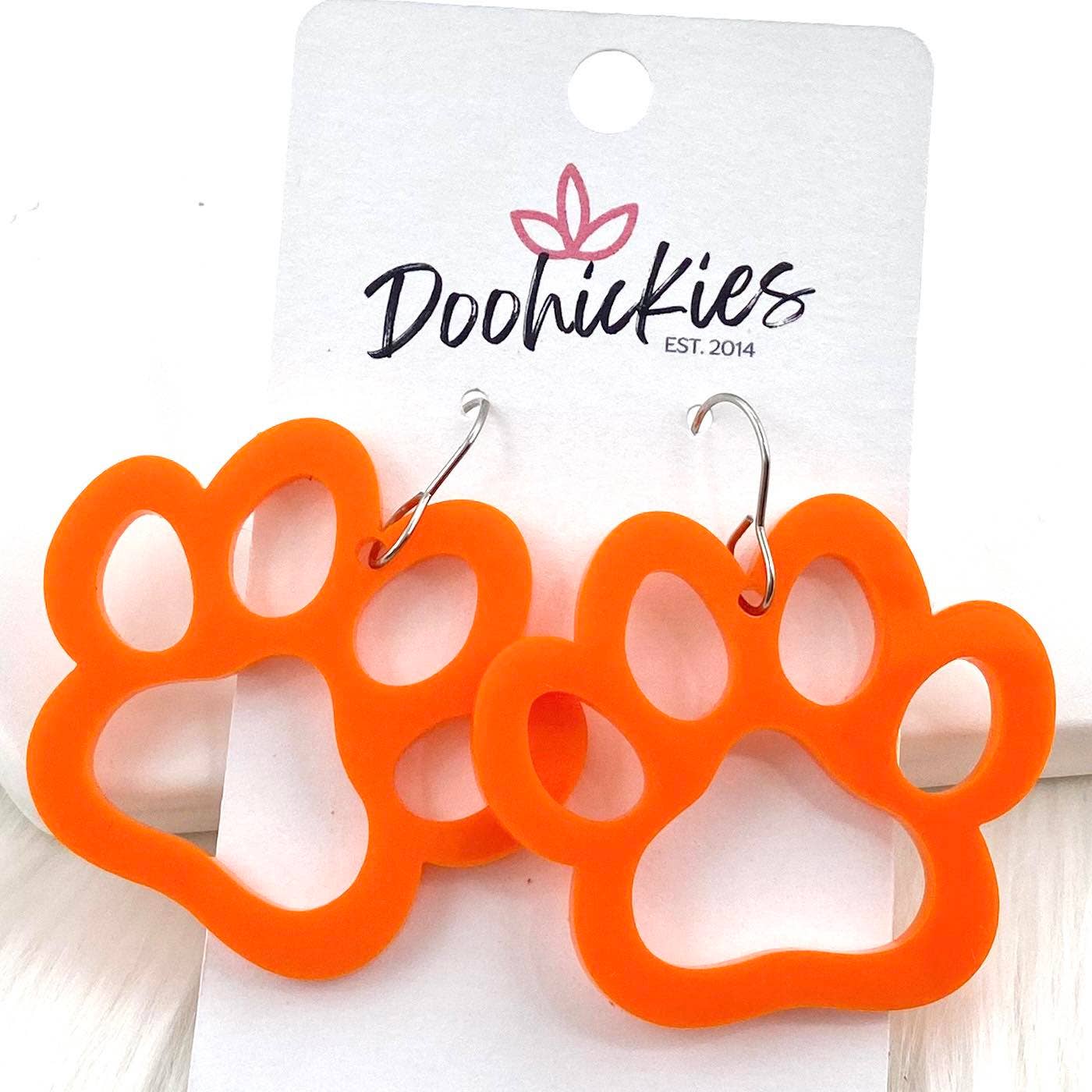 Blue Paw cutout earrings
