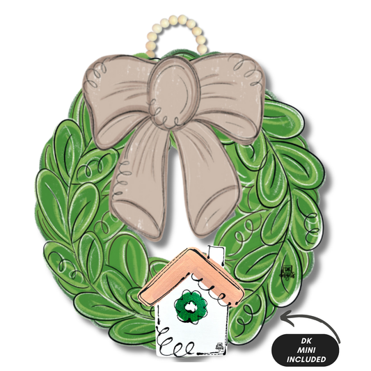 Mocha Bow Wreath Hanger + Mini
