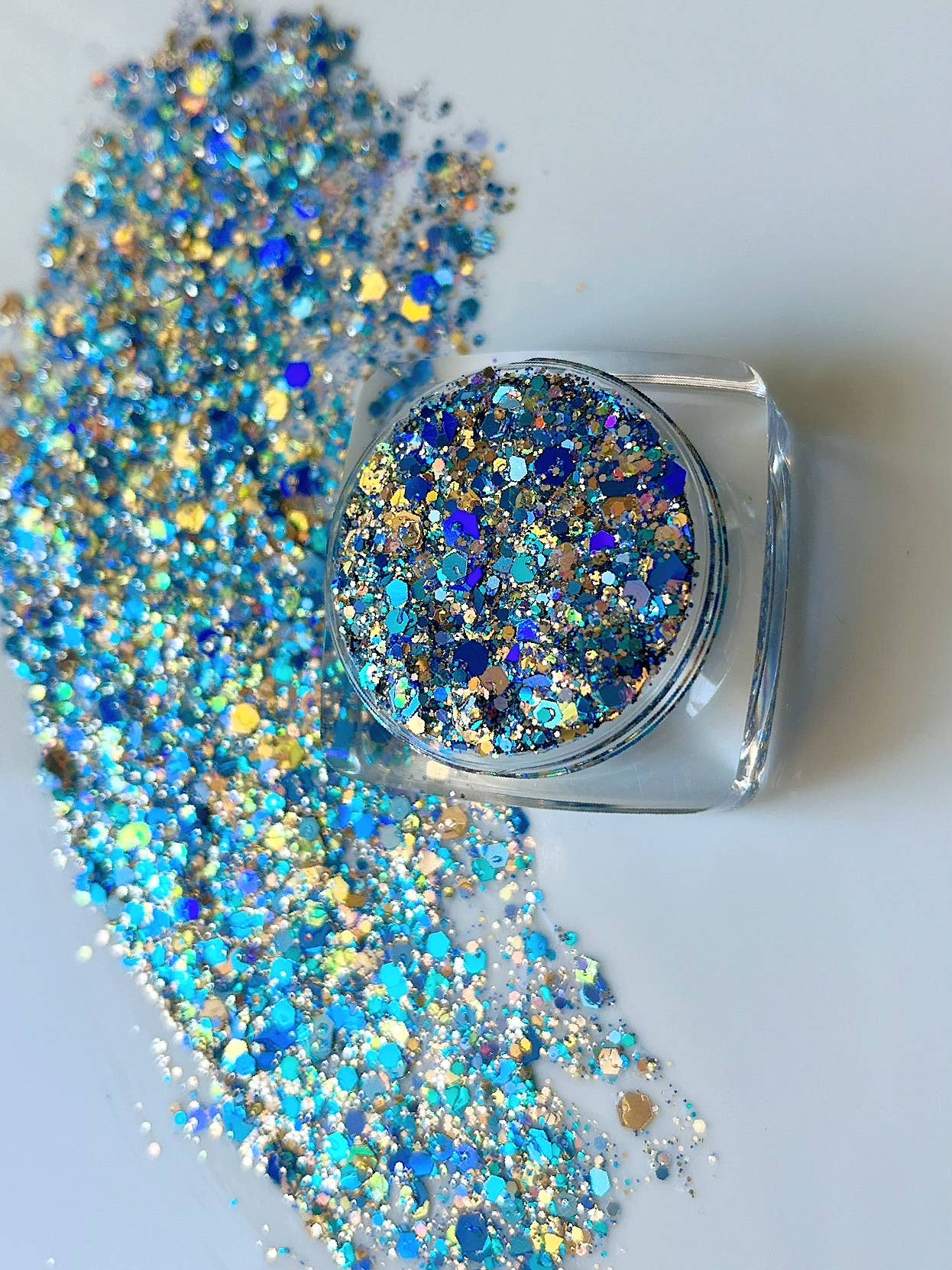 Blue Teal and Gold Face and Body Glitter