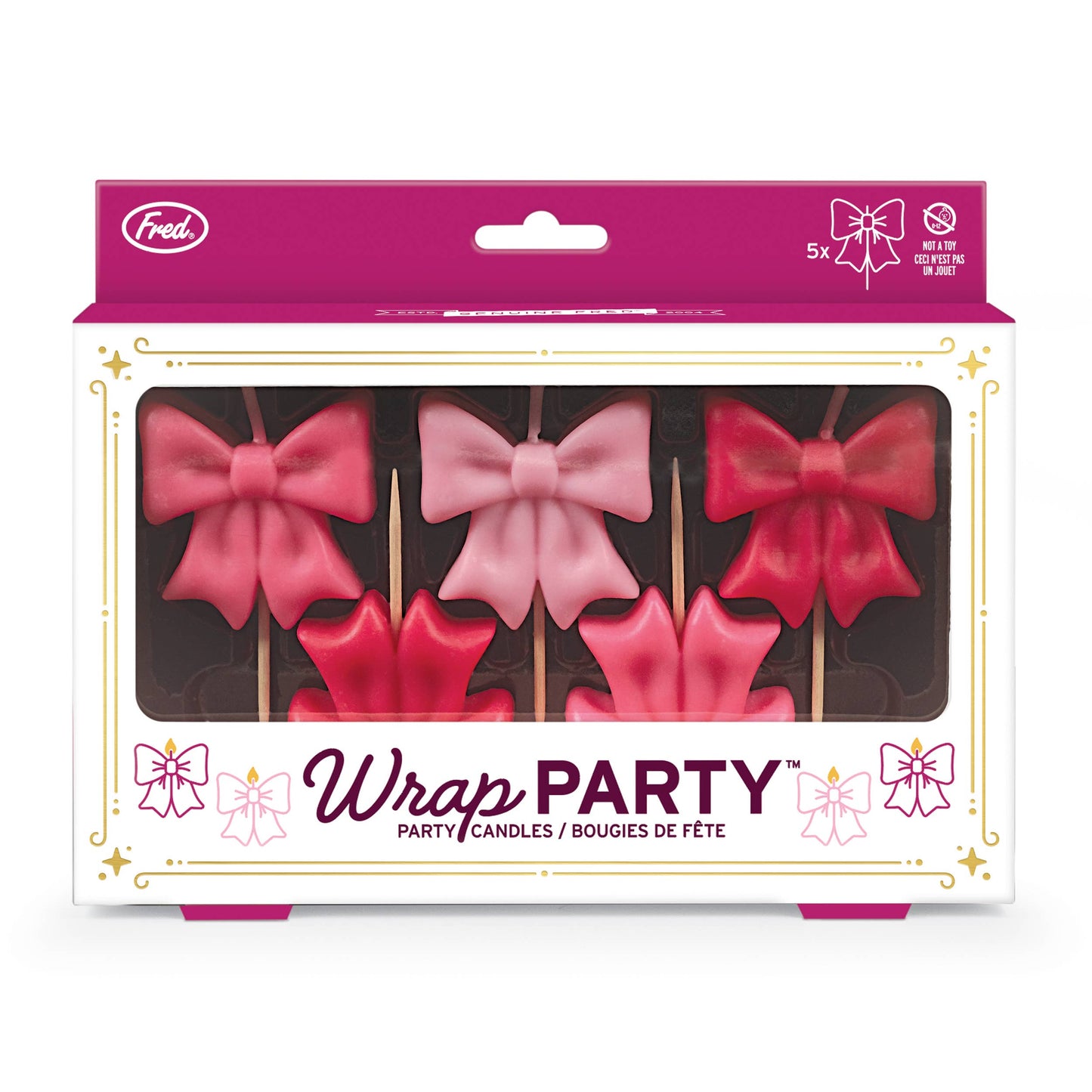 WRAP PARTY Bow Candles, Set of 5