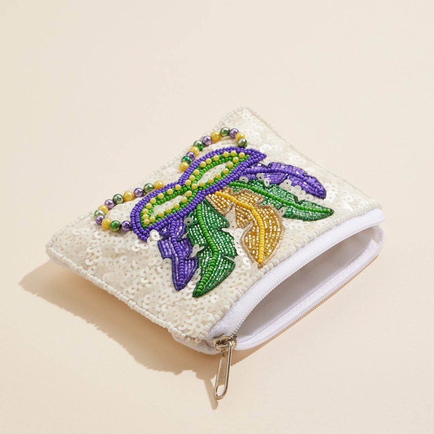 Beaded Mask Sequin Pouch
