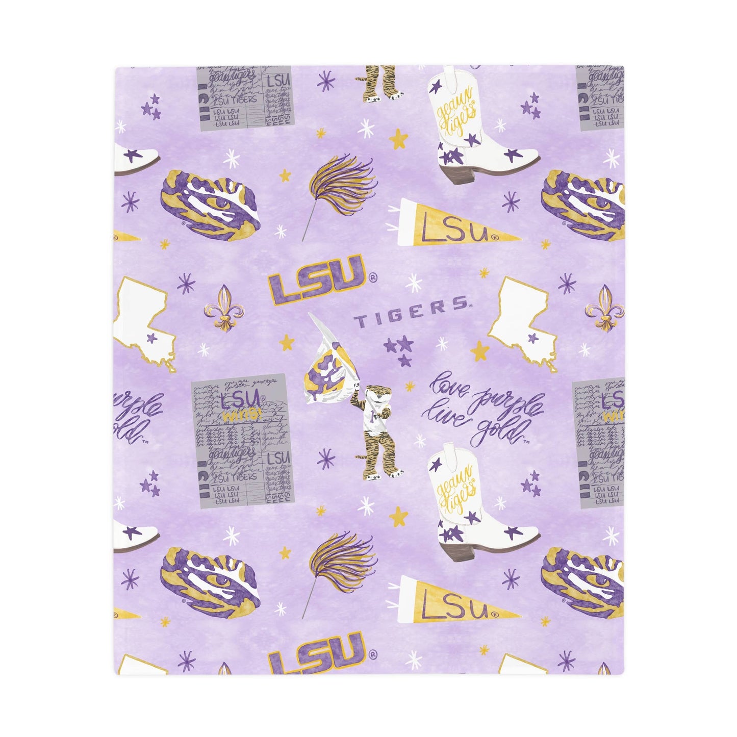 LSU Flannel Fleece Blanket