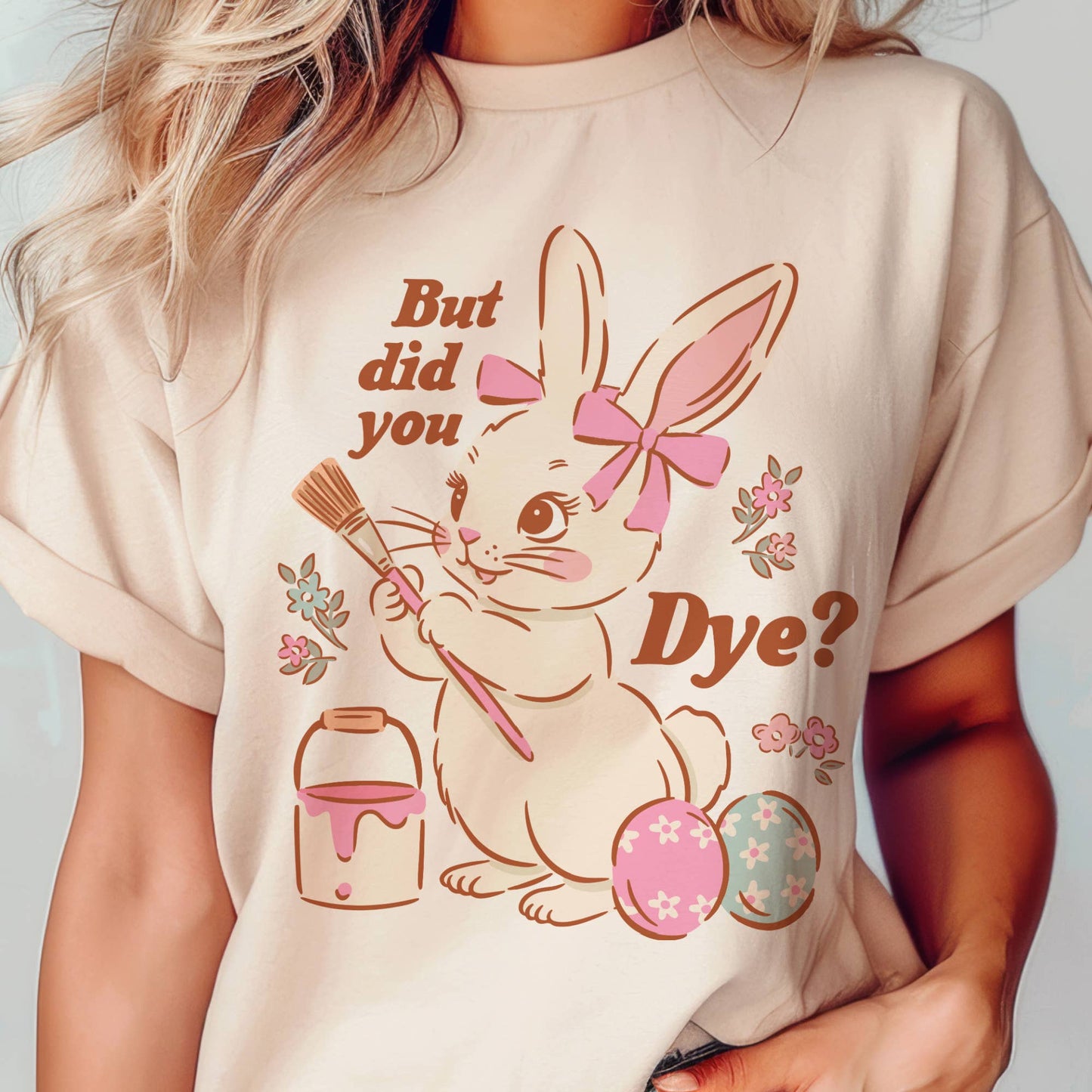 Vintage Bunny Dye Eggs Graphic Tee