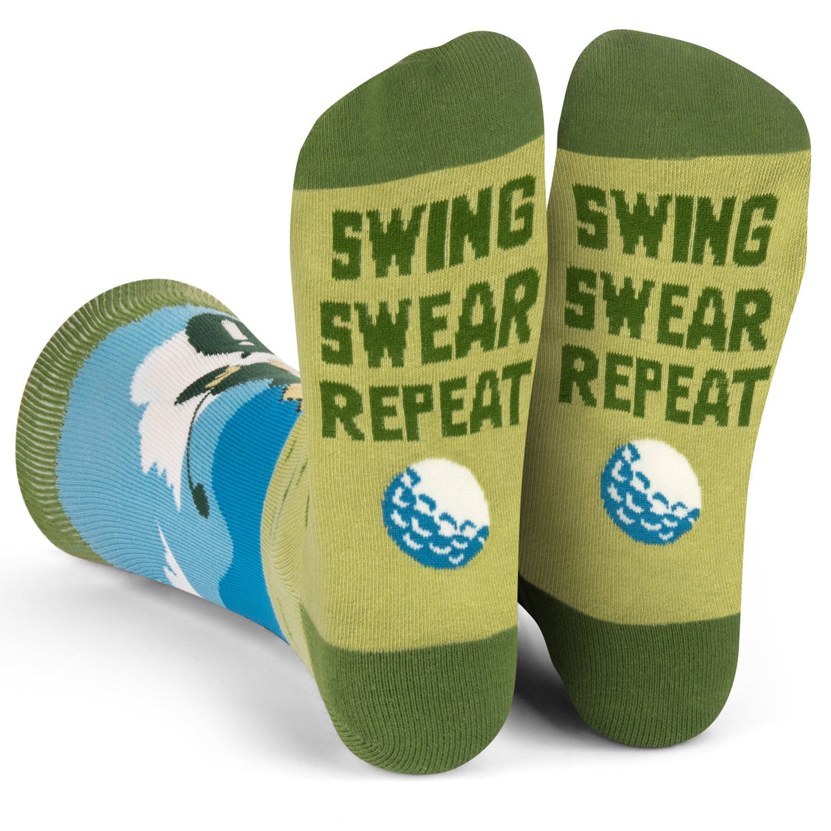 Swing Swear Repeat Funny Golf Socks for Men