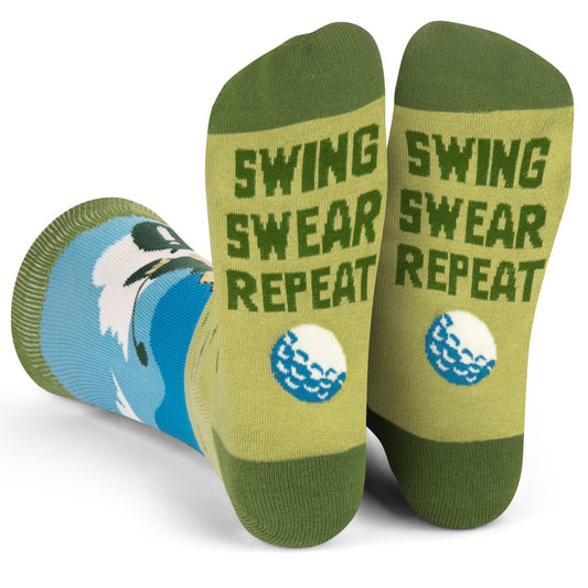 Swing Swear Repeat Funny Golf Socks for Men