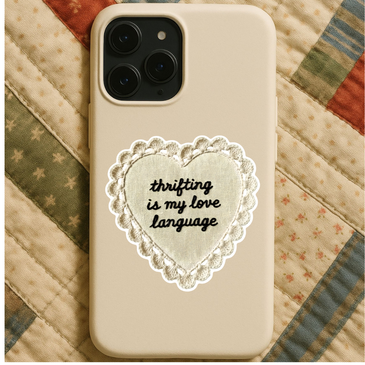 Thrifting Is My Love Language Sticker
