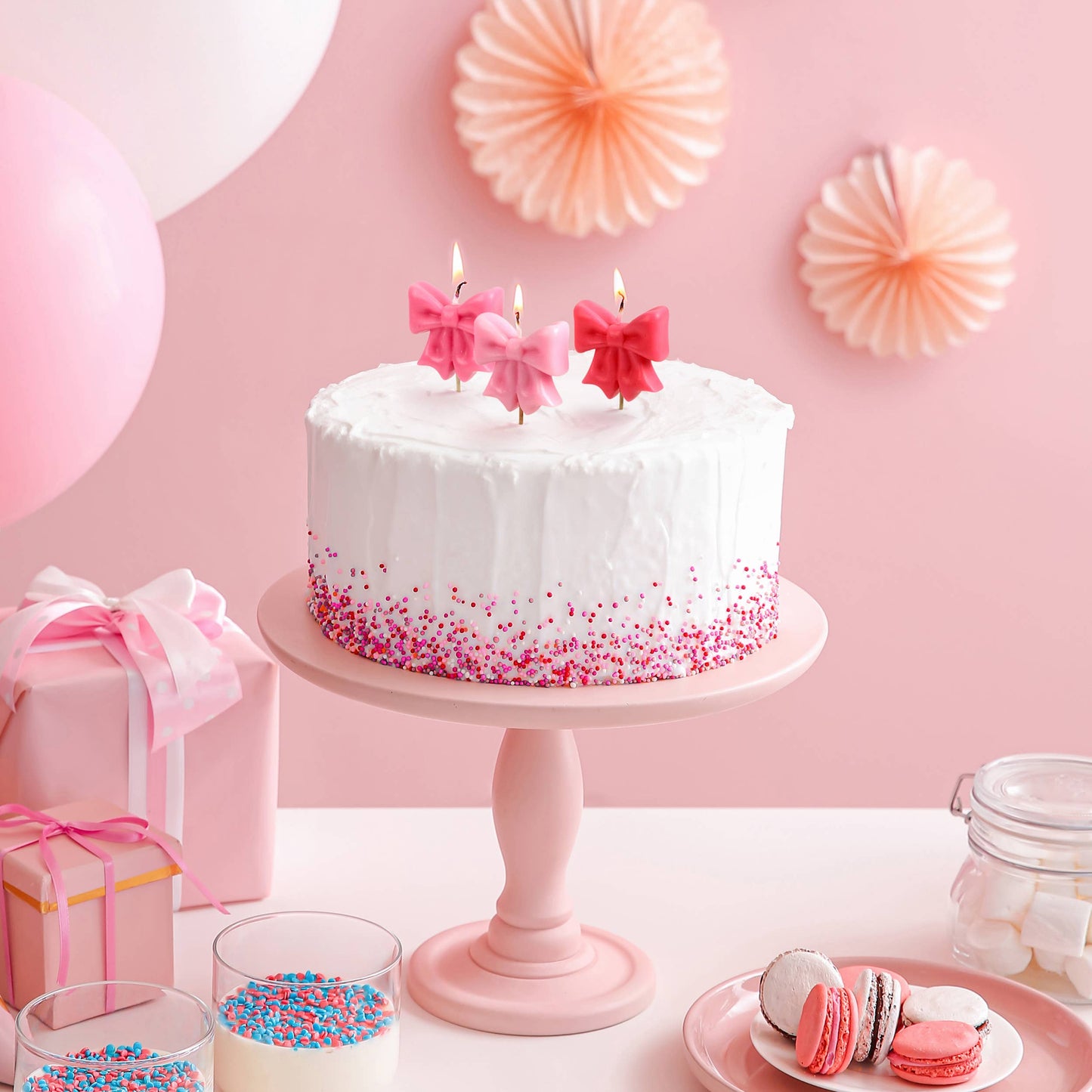 WRAP PARTY Bow Candles, Set of 5