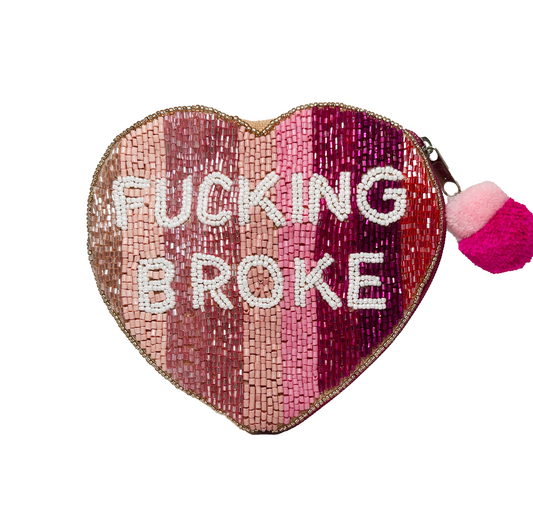 F*cking Broke Beaded Coin Purse