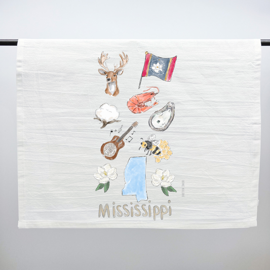 Mississippi Icons Tea Towel